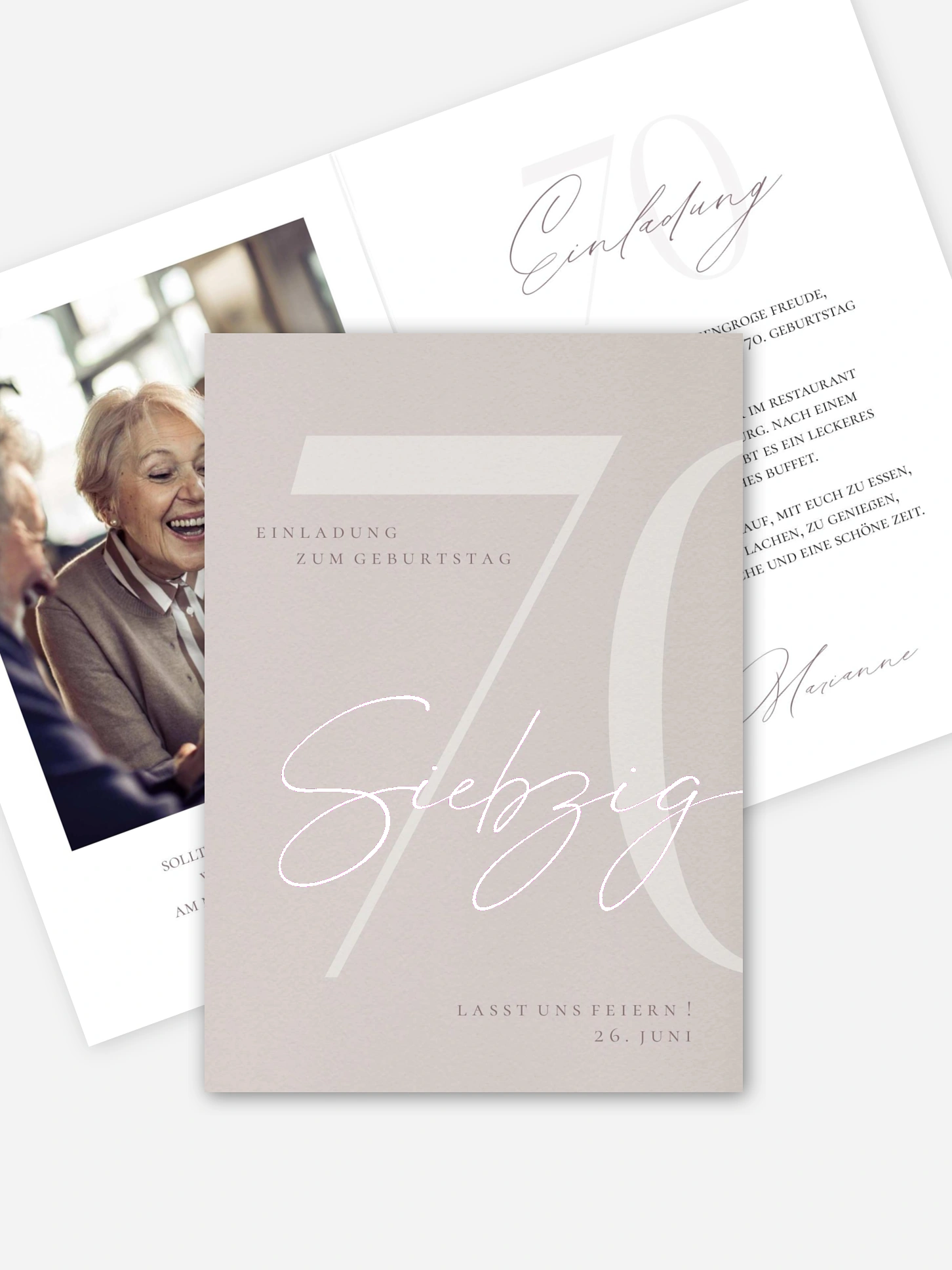 Einladung 70. Geburtstag Elegant Numbers