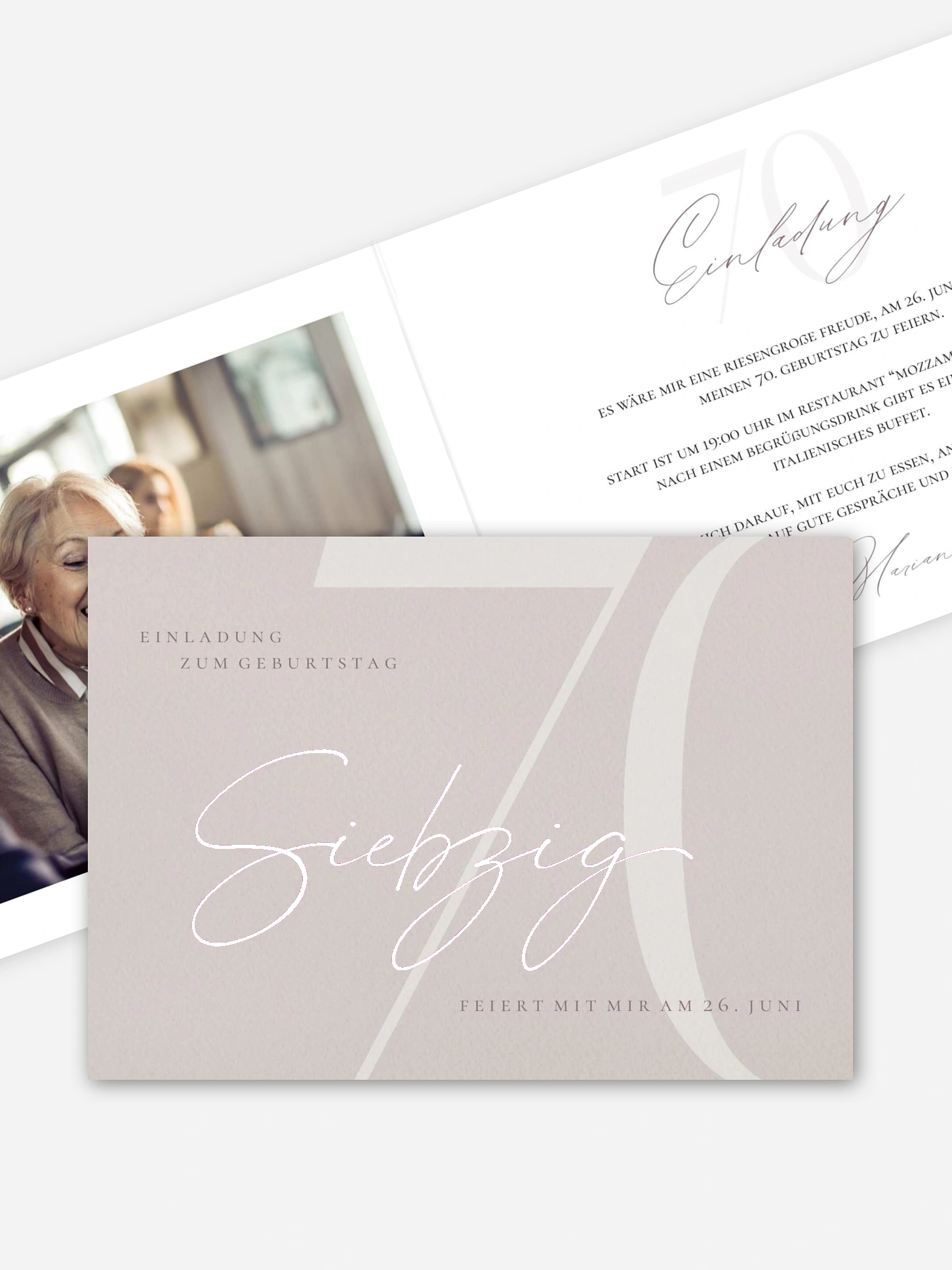 Einladung 70. Geburtstag Elegant Numbers