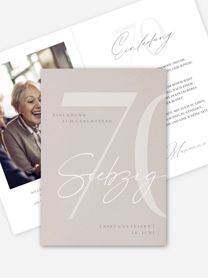 Einladung 70. Geburtstag Elegant Numbers