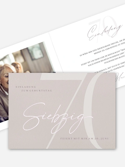 Einladung 70. Geburtstag Elegant Numbers
