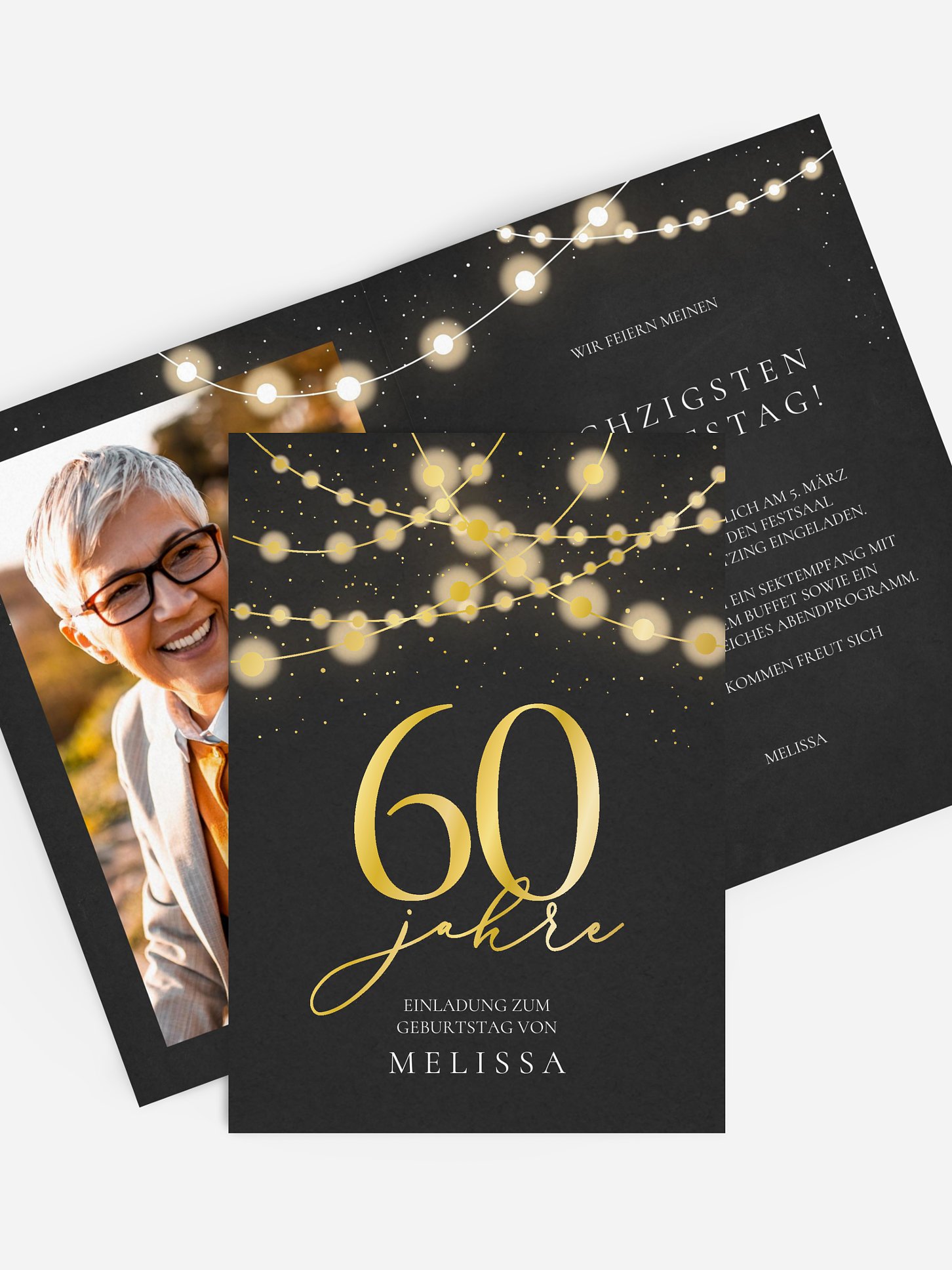 Einladung 60. Geburtstag Lichter