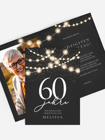 Einladung 60. Geburtstag Lichter