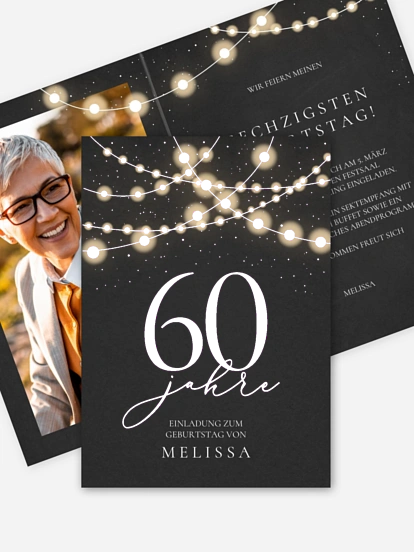 Einladung 60. Geburtstag Lichter