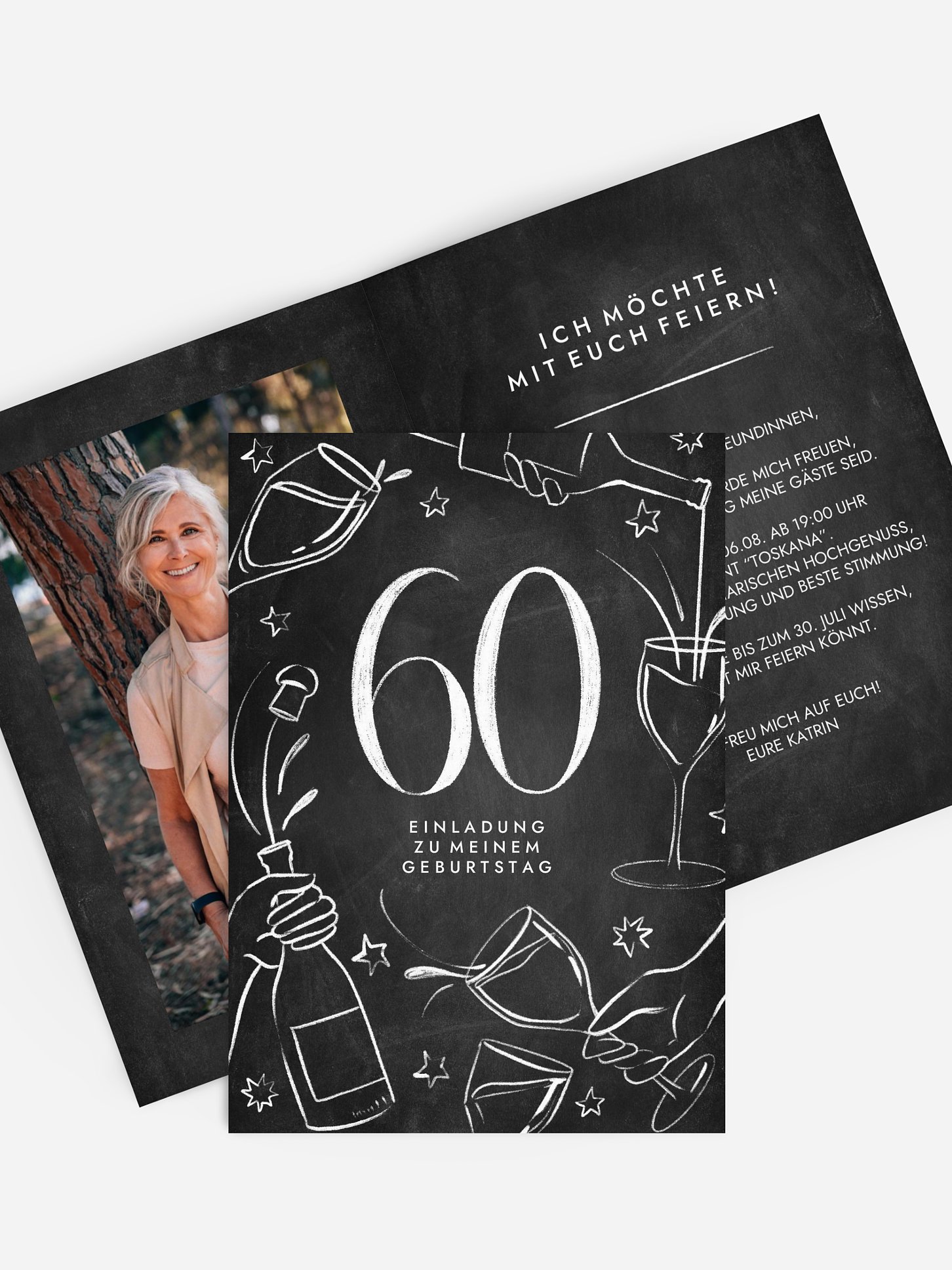 Einladung 60. Geburtstag Festlicher Genuss
