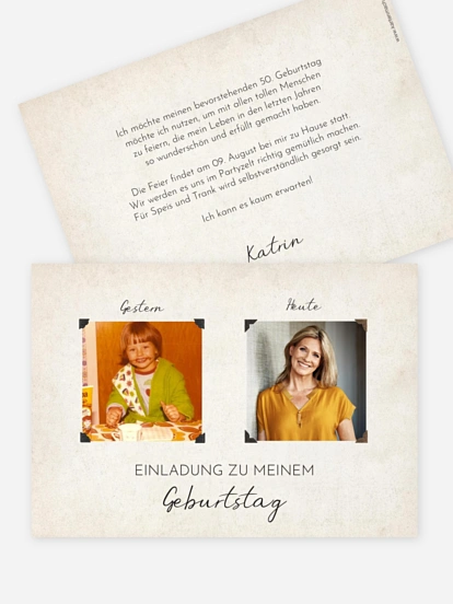 Einladung 50. Geburtstag Gestern und Heute