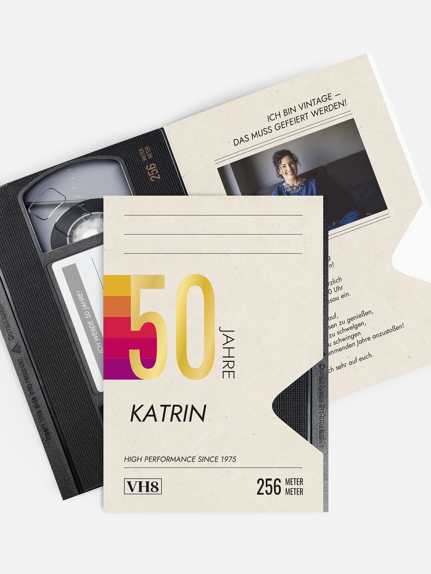 Einladung 50. Geburtstag VHS Kassette