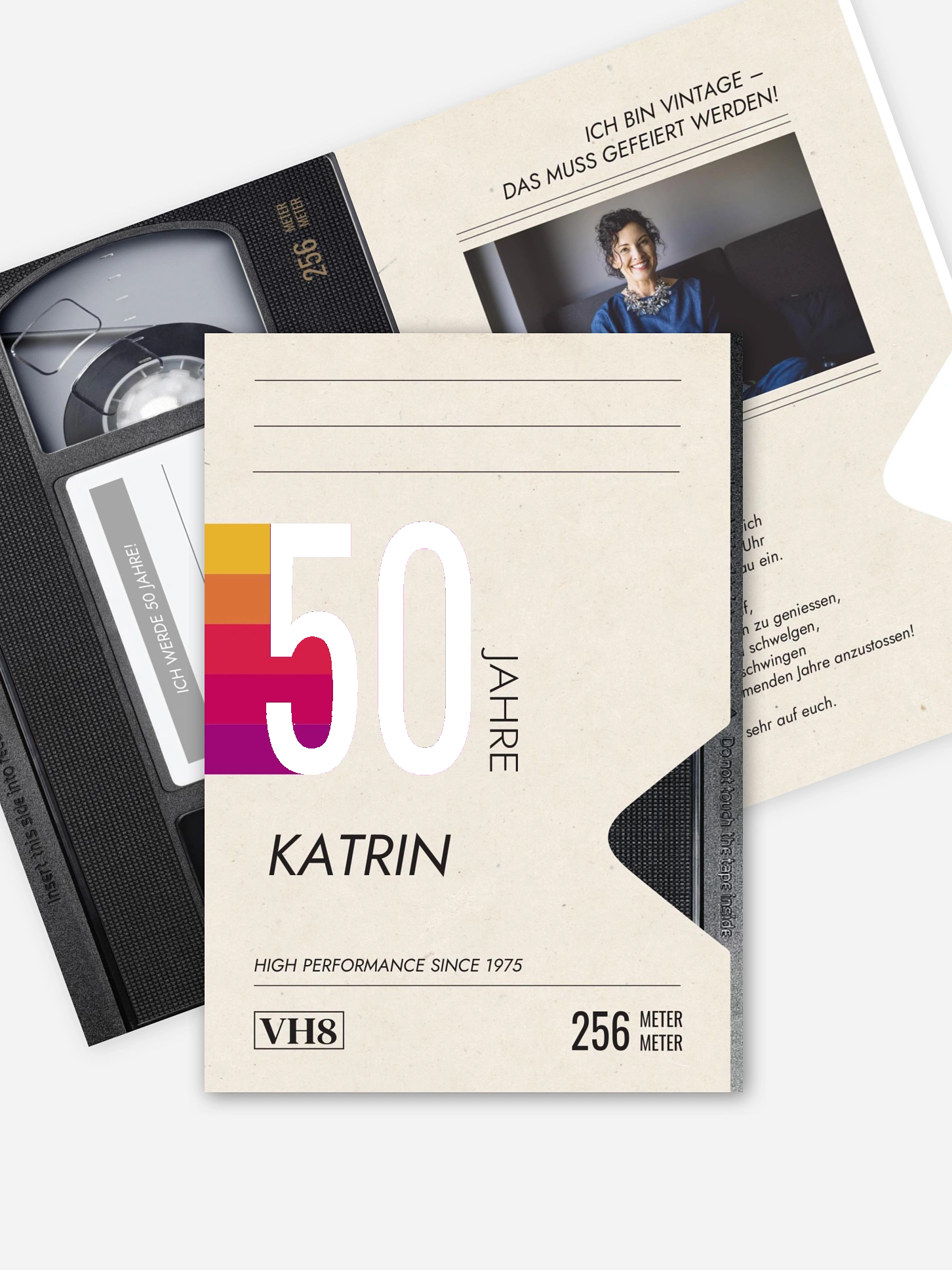 Einladung 50. Geburtstag VHS Kassette