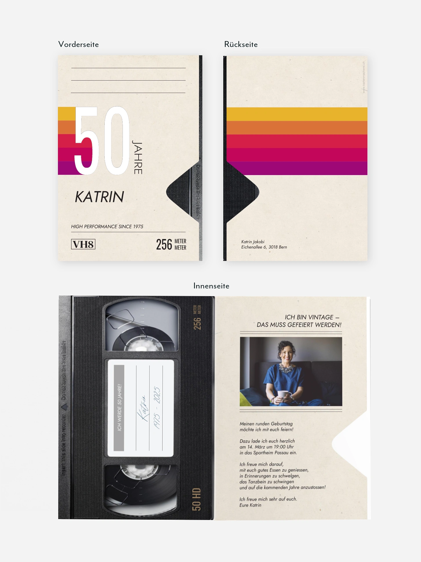 Einladung 50. Geburtstag VHS Kassette