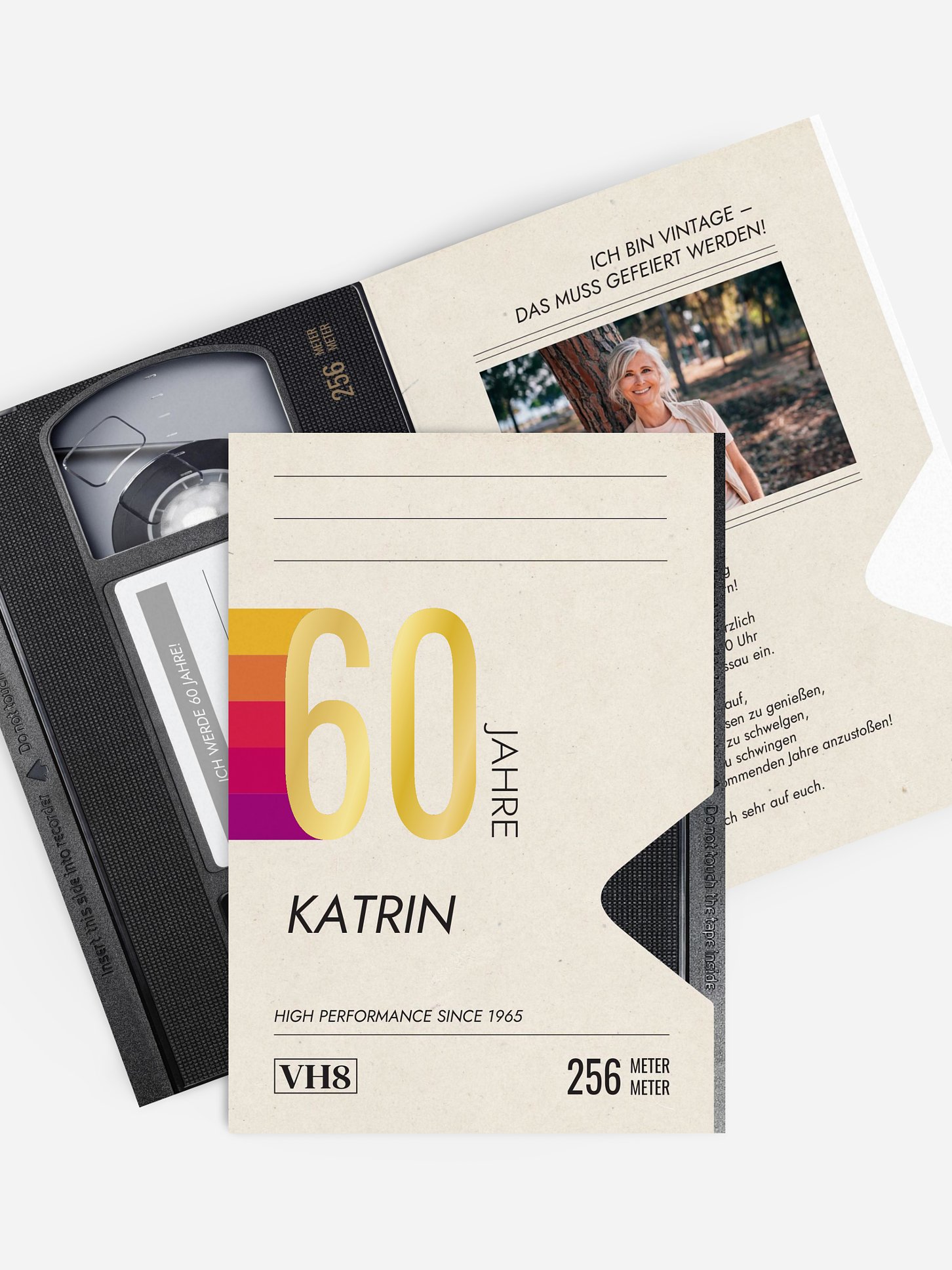 Einladung 60. Geburtstag VHS Kassette