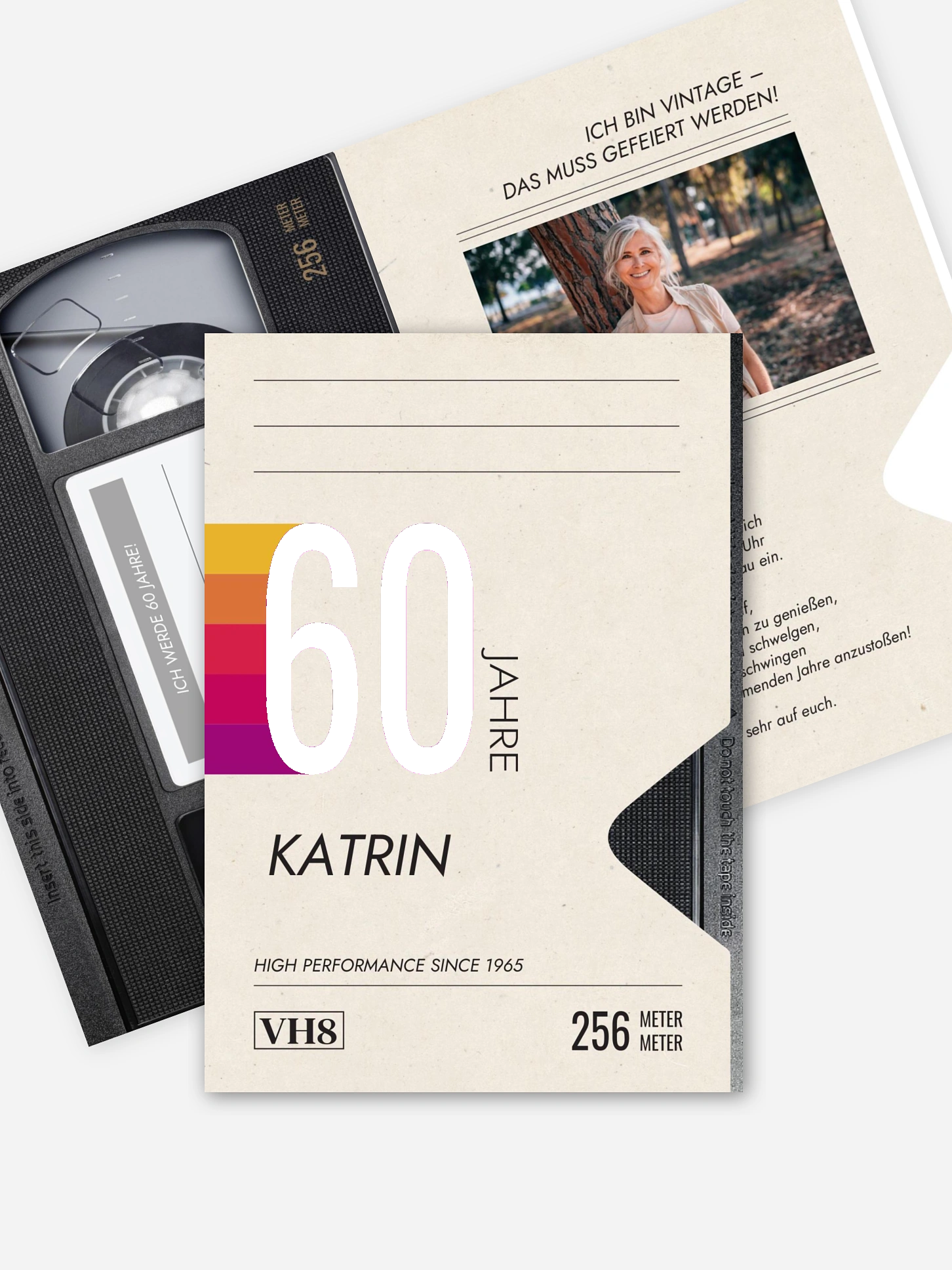 Einladung 60. Geburtstag VHS Kassette