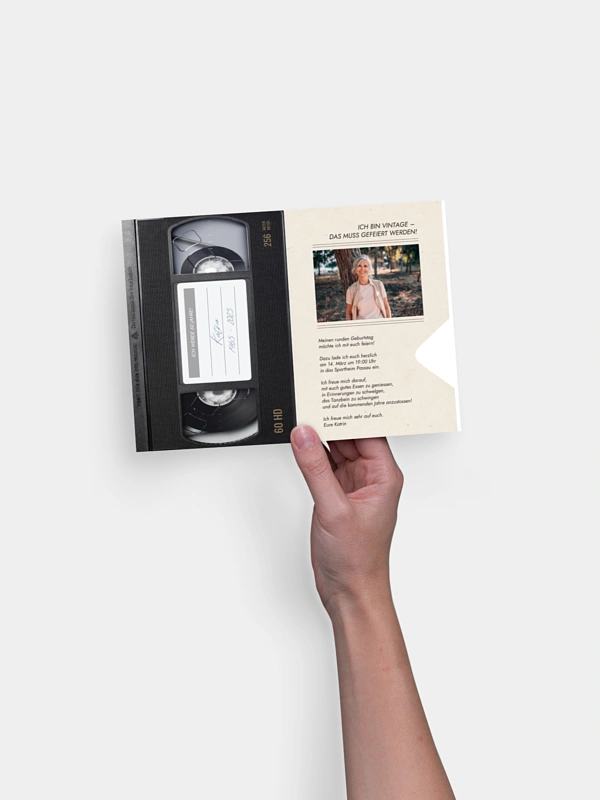 Einladung 60. Geburtstag VHS Kassette