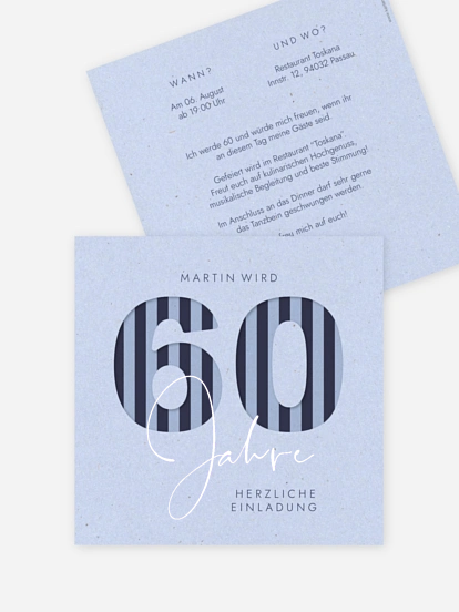 Einladung 60. Geburtstag Simply Striped