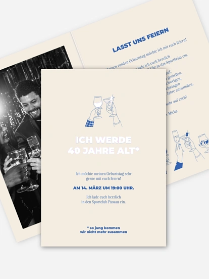 Geburtstagseinladung Hoch die Gläser