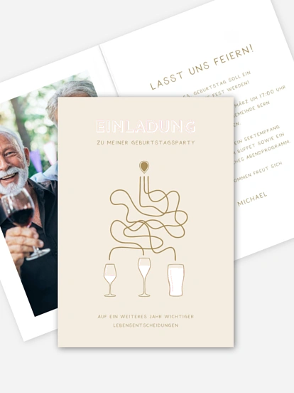 Geburtstagseinladung Cheers & Choices
