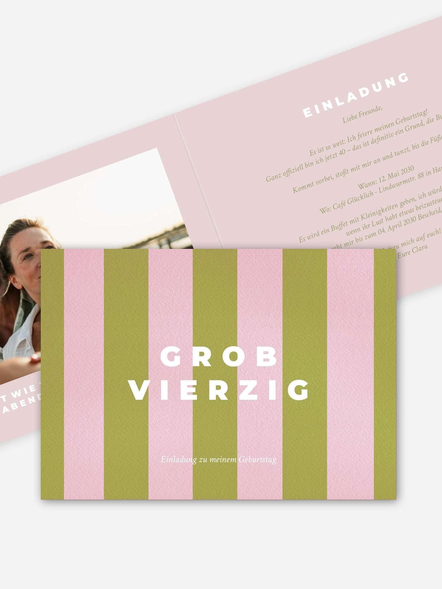 Einladung 40. Geburtstag Knallbunt