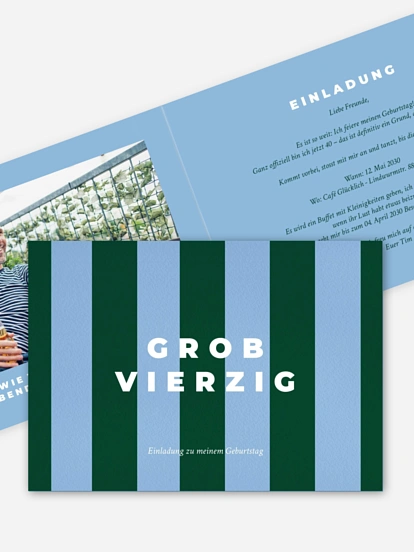 Einladung 40. Geburtstag Knallbunt