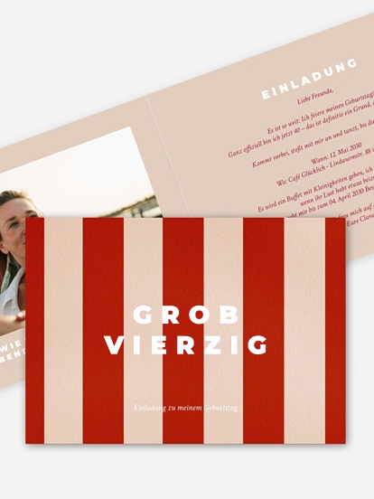 Einladung 40. Geburtstag Knallbunt