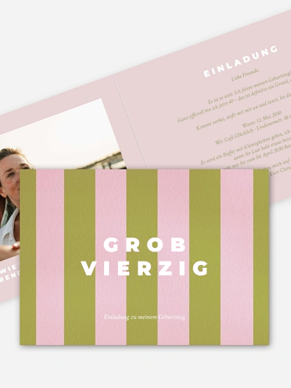 Einladung 40. Geburtstag Knallbunt