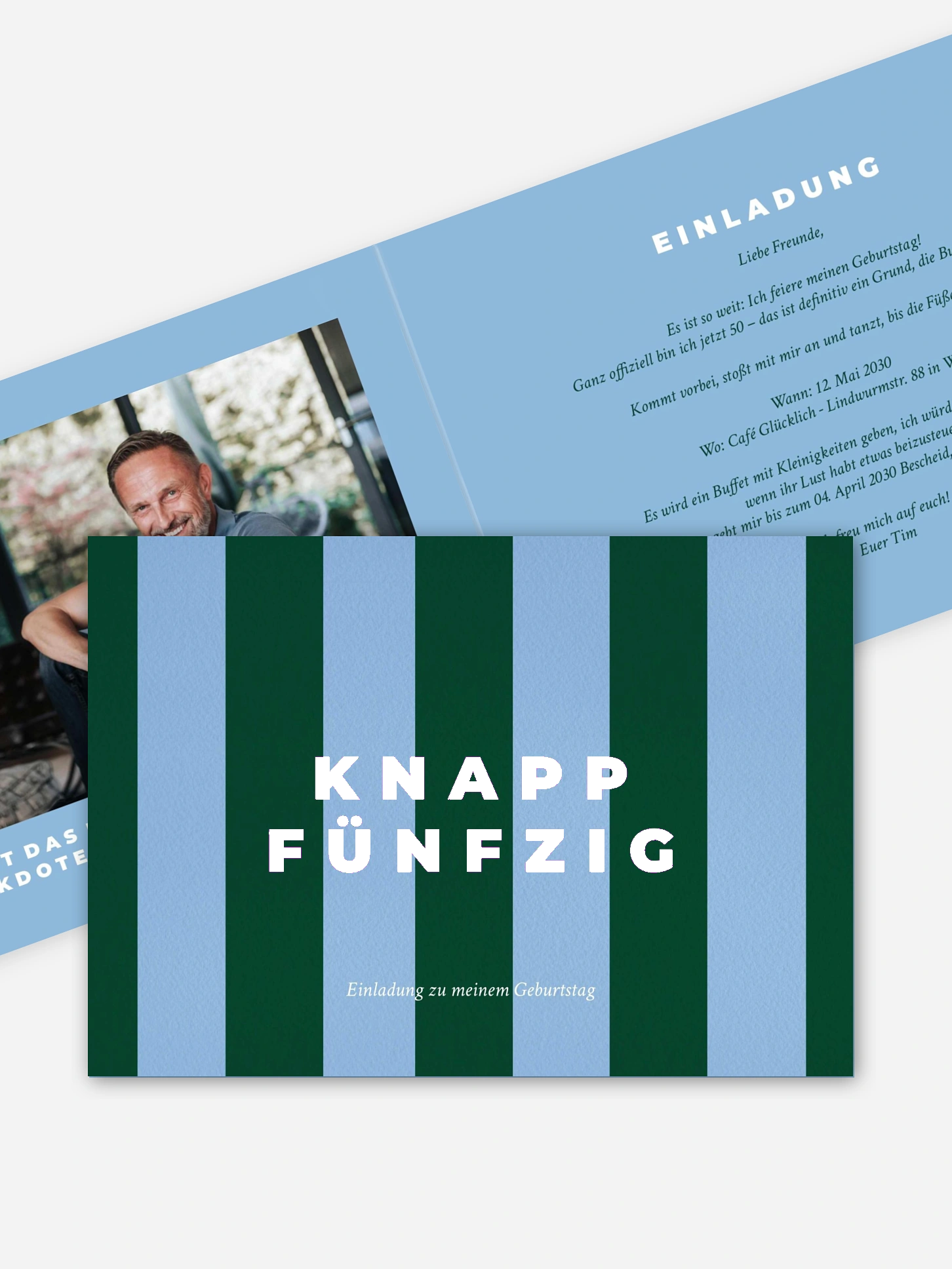 Einladung 50. Geburtstag Knallbunt