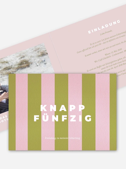 Einladung 50. Geburtstag Knallbunt