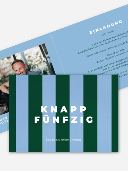 Einladung 50. Geburtstag Knallbunt