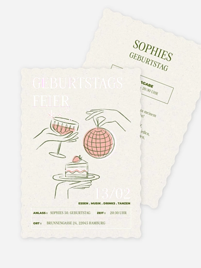 Geburtstagseinladung Let's Glow