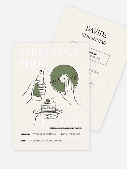 Geburtstagseinladung Let's Glow