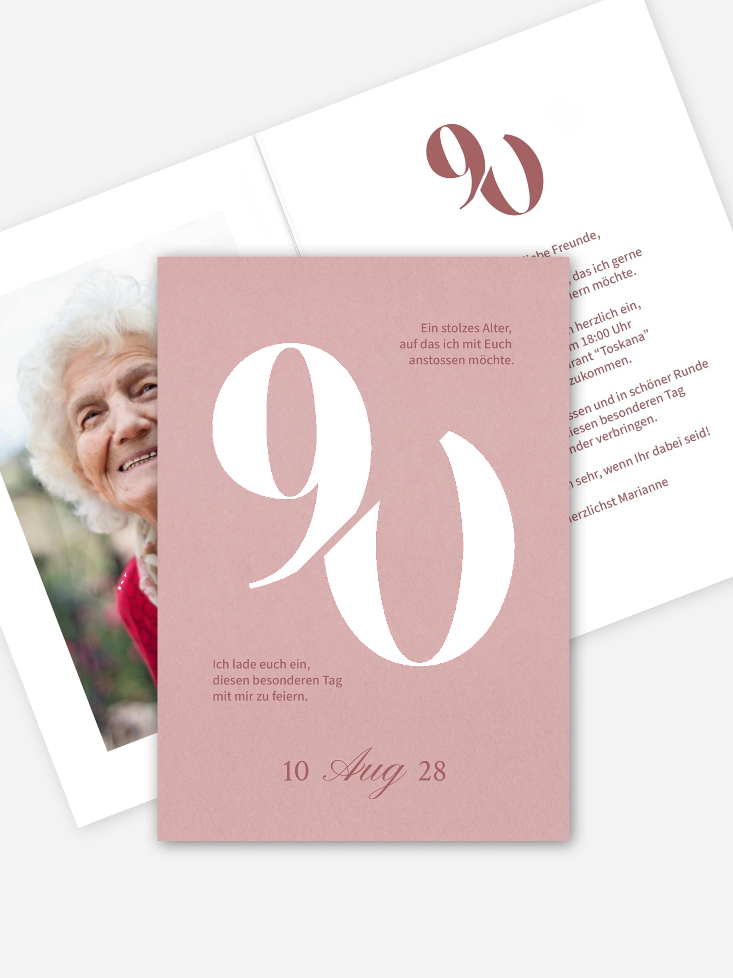 Einladung 90. Geburtstag Stolze Zahl