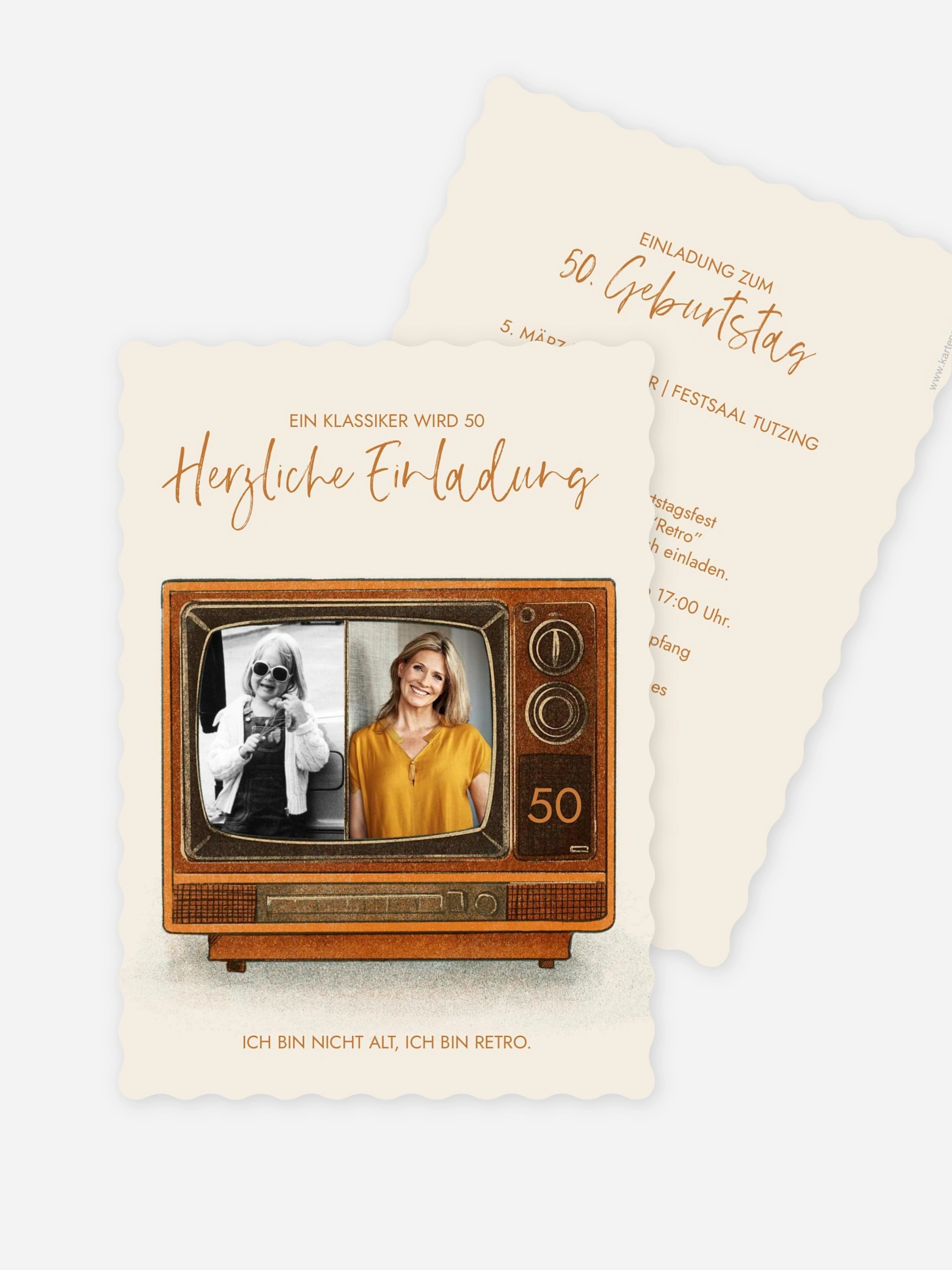 Einladung 50. Geburtstag Retro TV