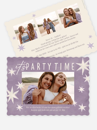 Einladung 18. Geburtstag Sparkling Star