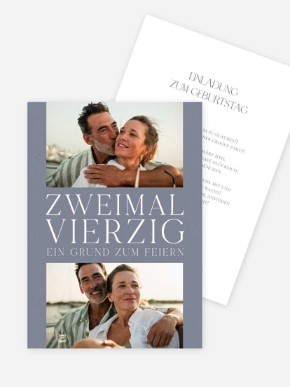 Einladung 40. Geburtstag Gemeinsam feiern