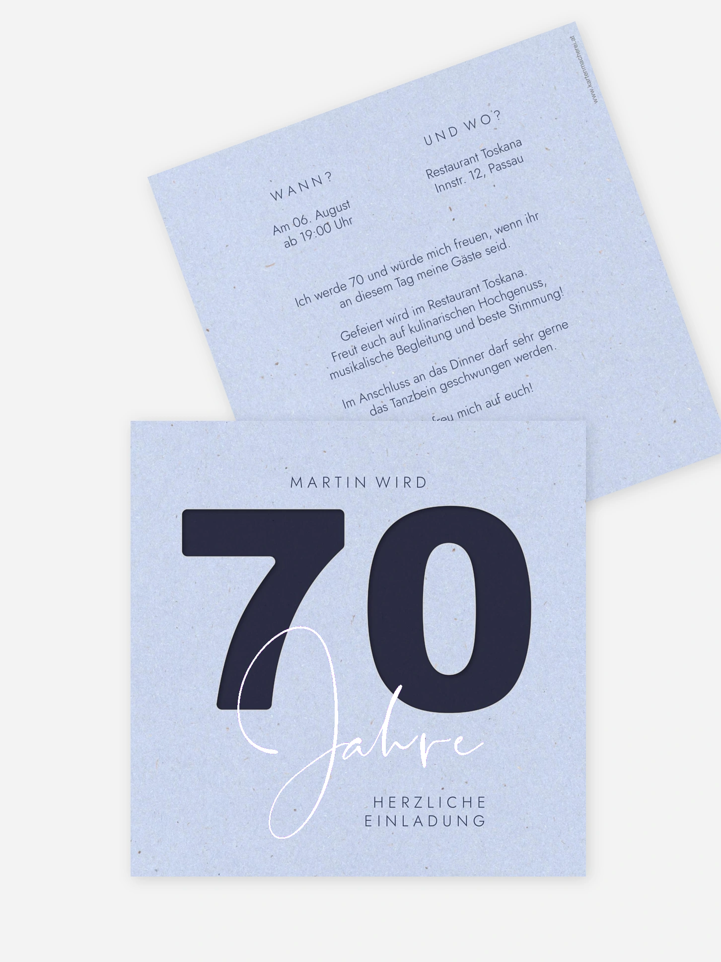 Einladung 70. Geburtstag Simple Number