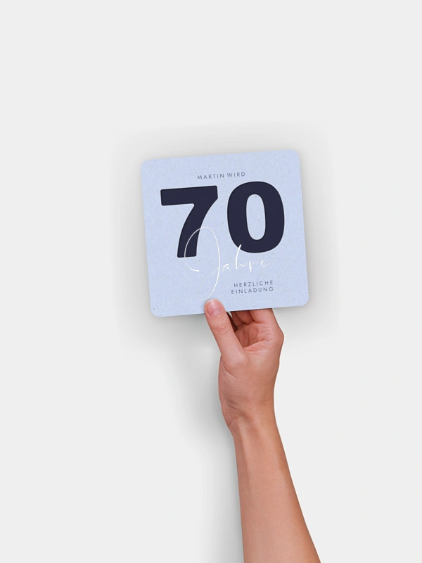 Einladung 70. Geburtstag Simple Number