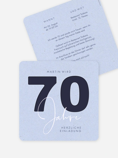 Einladung 70. Geburtstag Simple Number