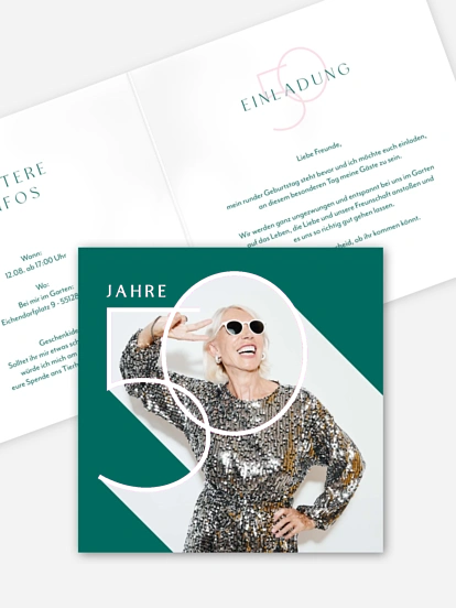 Einladung 50. Geburtstag Pop Number