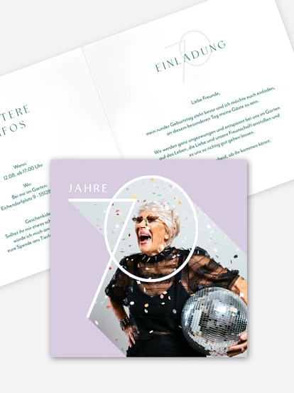 Einladung 70. Geburtstag Pop Number