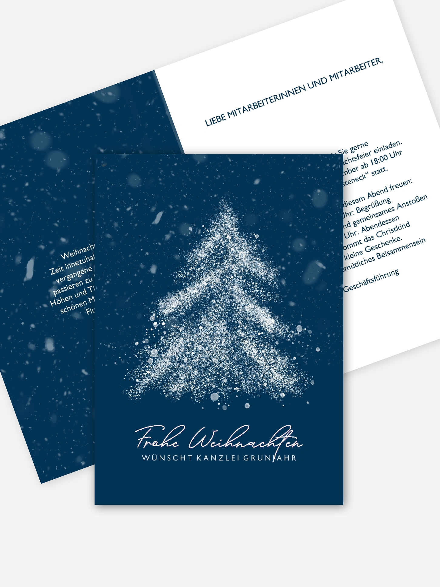 Weihnachtsfeier Schneetreiben