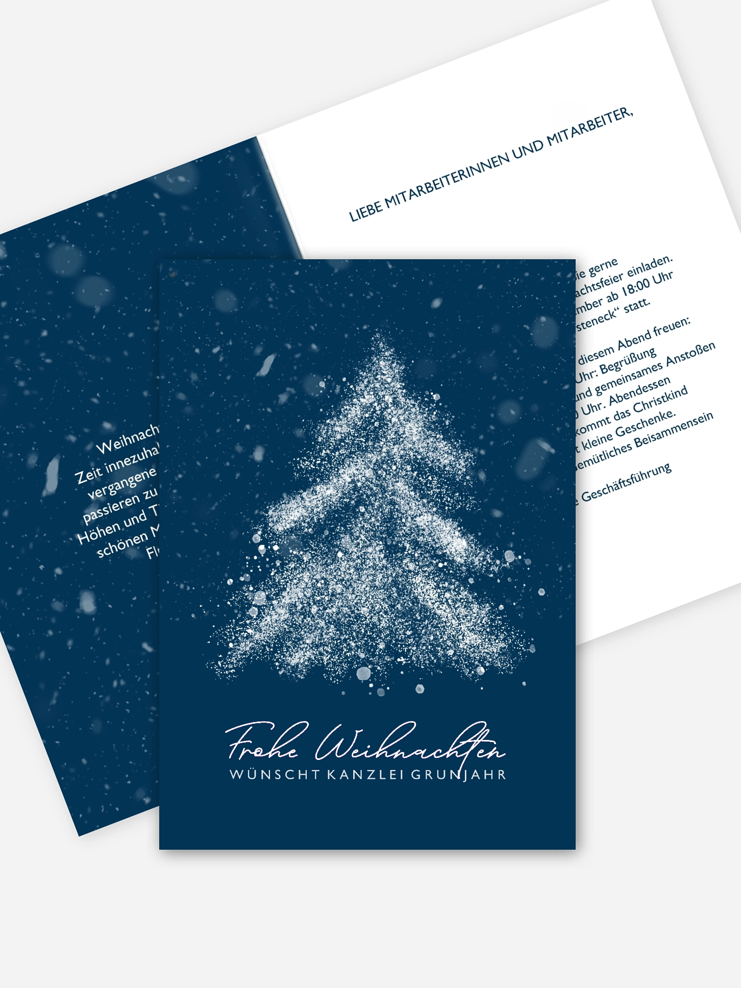 Weihnachtsfeier Schneetreiben