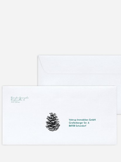 Bedruckte Umschläge geschäftl. Weihnachten Pinecone