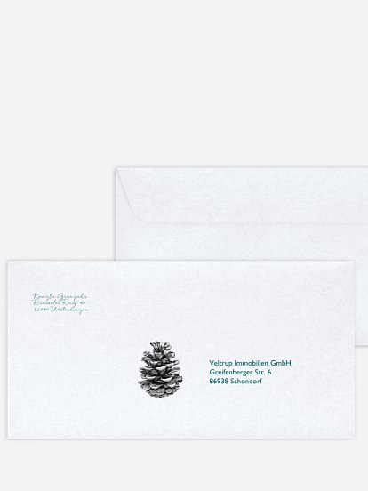 Bedruckte Umschläge geschäftl. Weihnachten Pinecone