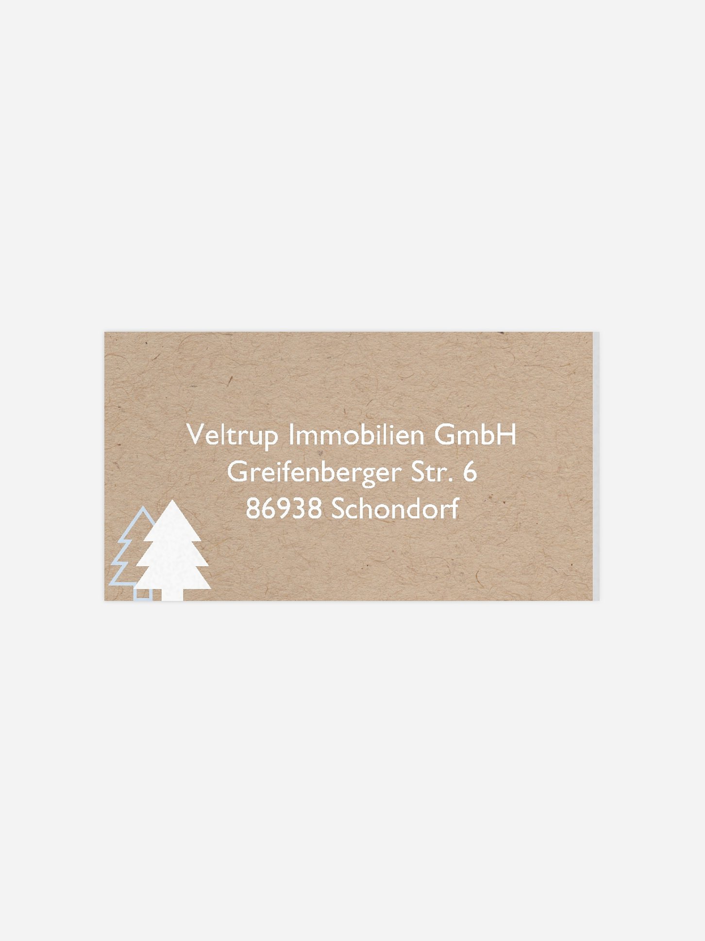 Empfängeraufkleber geschäftl. Weihnachten Tannenzauber