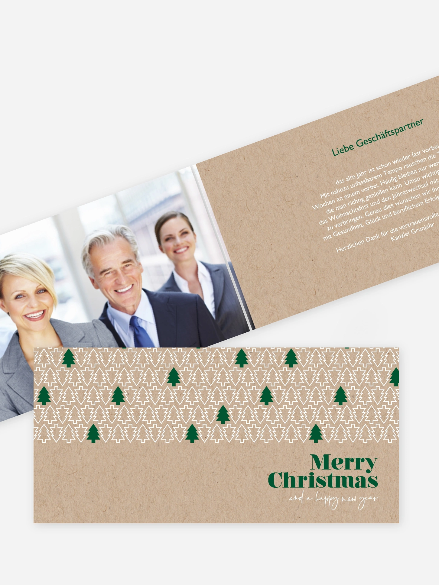 Geschäftliche Weihnachtskarte Tannenzauber