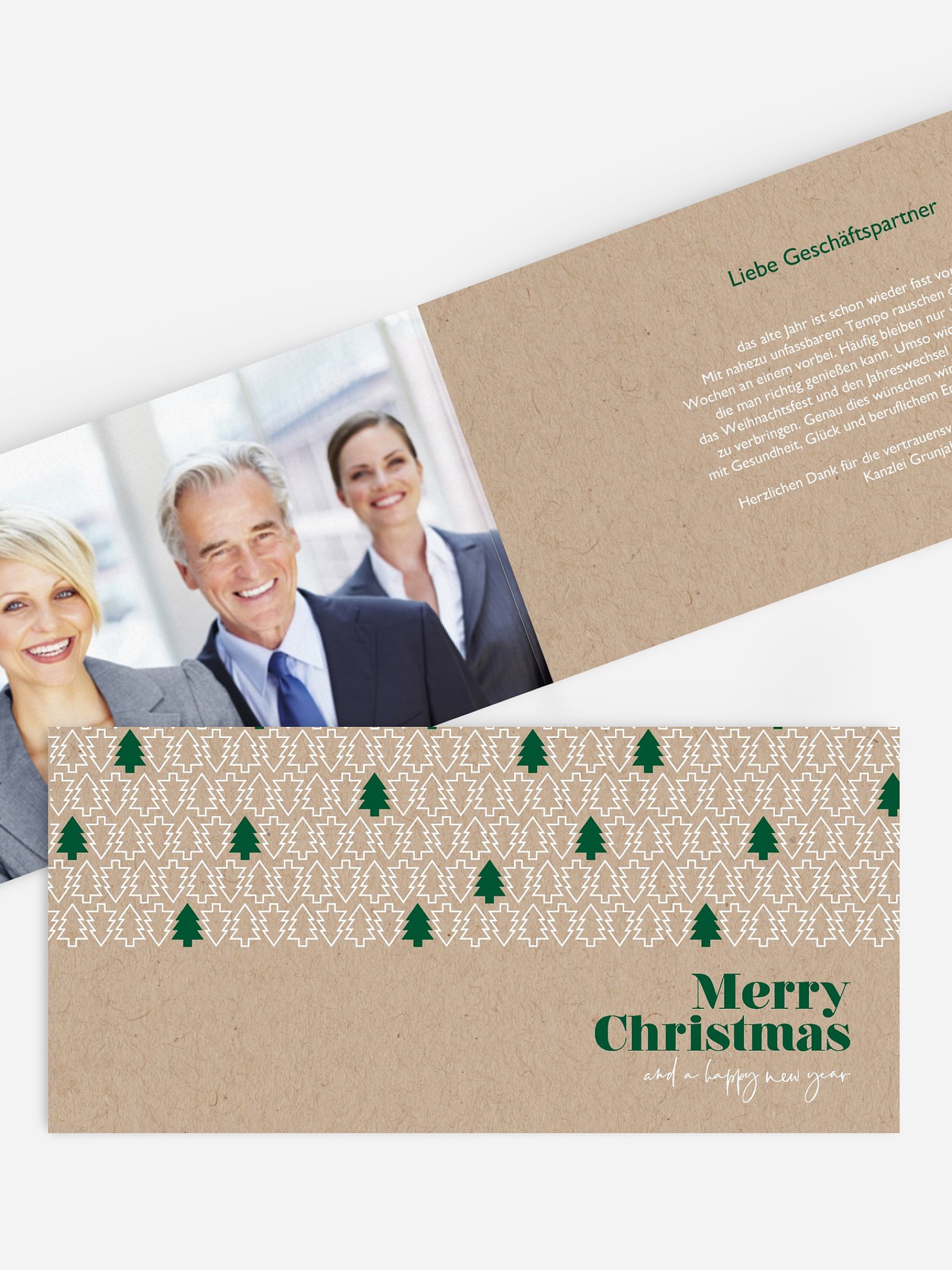 Geschäftliche Weihnachtskarte Tannenzauber