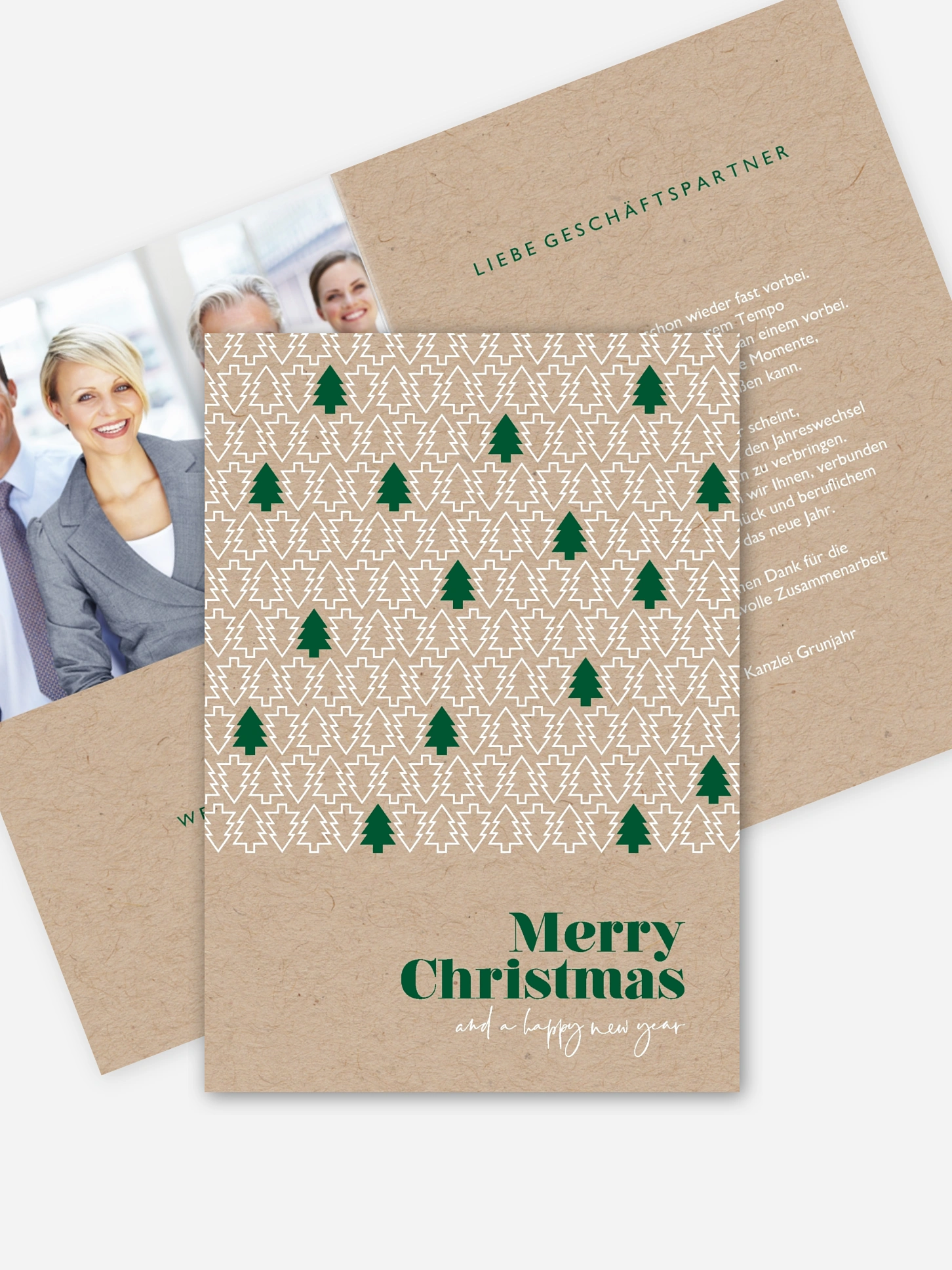 Geschäftliche Weihnachtskarte Tannenzauber