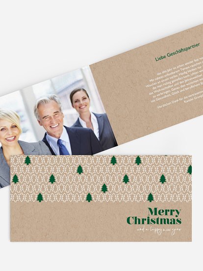 Geschäftliche Weihnachtskarte Tannenzauber