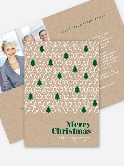 Geschäftliche Weihnachtskarte Tannenzauber