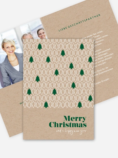 Geschäftliche Weihnachtskarte Tannenzauber