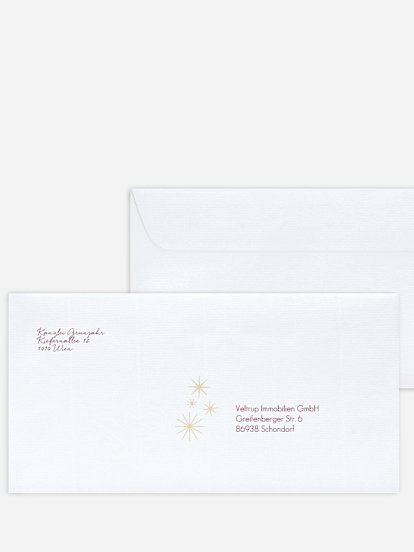 Bedruckte Umschläge geschäftl. Weihnachten Festnacht