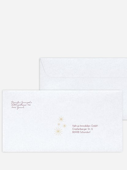 Bedruckte Umschläge geschäftl. Weihnachten Festnacht