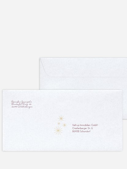 Bedruckte Umschläge geschäftl. Weihnachten Festnacht